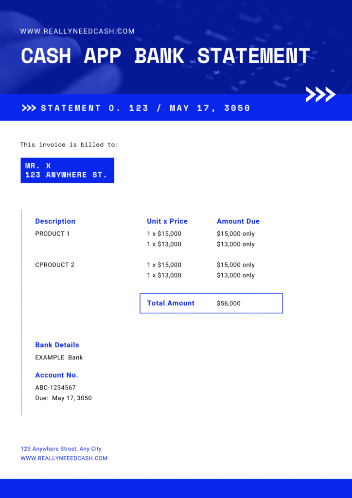 cash app bank statement